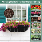 Riare 6 Pack 36 Inch Black Felt Window Box Liners- Fabric Trough Planter Basket - Image 6