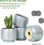 Mini Succulent Planter Set – 3.7 Inch Ceramic Pots - Image 2