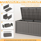 Outdoor Storage Box, Resin Deck Boxes Indoor and outdoor, Waterproof Storage - Image 6