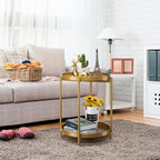 danpinera 2-Tier End Table, Outdoor Side Table, Metal Round Desk - Image 7