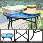 Fashion&cool Patio Side Table for Small Space, 14 Inch Weather Resistant Metal - Image 5