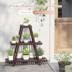 Plant Stand For Indoor Outdoor Tiered Plant Shelf 3 Tier 8 Potted Bamboo Flower - Image 2