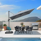 PURPLE LEAF 9 Feet Patio Umbrella Outdoor Cantilever Square Umbrella Aluminum - Image 2