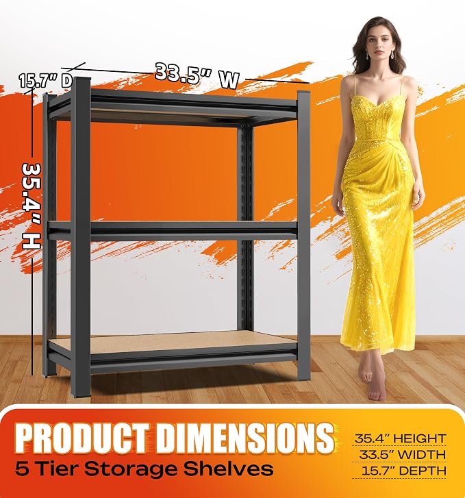 AOAORRG Garage Shelving Heavy Duty Storage Shelves, Metal Adjustable Shelving - Image 3