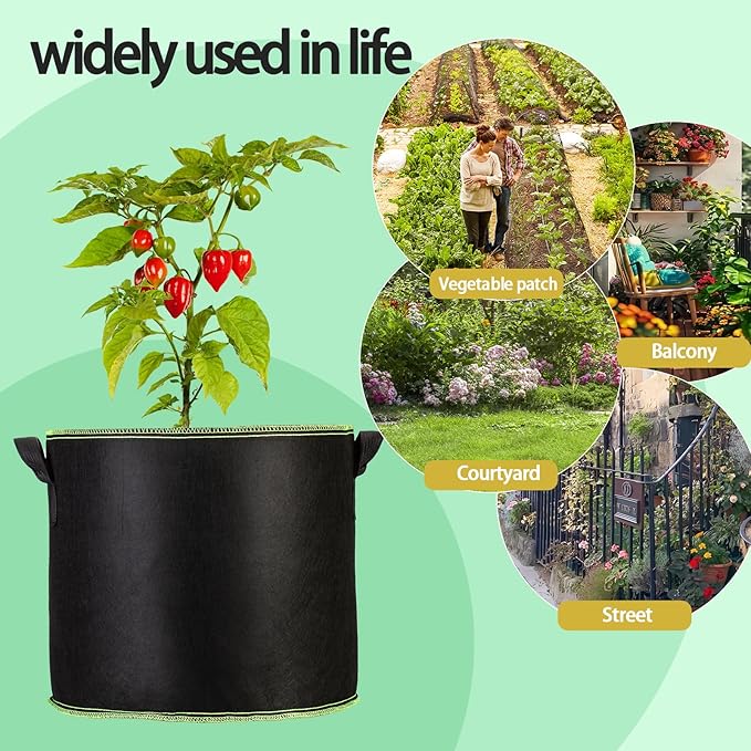 1-Pack 100 Gallon Plant Grow Bags, Thickened Nonwoven Fabric Pots - Image 8