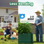Quictent Galvanized Raised Garden Bed Kit, Strengthened by Crossbar, Dark Green - Image 3
