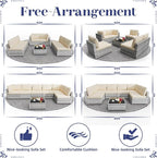 KIGOTY Patio Furniture Set, 7 Pieces Modular Outdoor Sectional Sofa, PE Rattan - Image 7