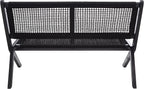 SAFAVIEH Outdoor Collection Kobina Black Acacia Wood/Black Rope Foldable Bench - Image 5
