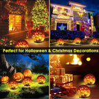 2 Pack Garden Solar Lights Outdoor Decorative, 60 LED Gradient red Cracked - Image 4