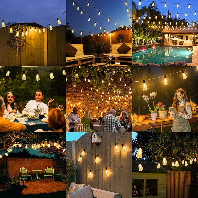 Brightever LED Outdoor String Lights 100FT Patio Lights - Image 7