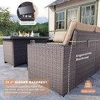 Kullavik 10 Pieces Outdoor Patio Furniture Set, PE Wicker Rattan Sectional Sofa - Image 2