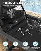 Aluminum Chaise Lounge Outdoor Set of 2, Foldable & Assembly Free Patio Pool - Image 7