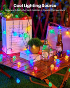 Brightown Solar String Lights Outdoor 60 Led 35.6 Feet Crystal Globe Lights - Image 4