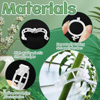 OJYUDD 400 Pcs White Plant Support Garden Clips, Plastic Tomato Vine Clips - Image 3