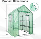 Aoodor Walk-in Greenhouse with 8 Shelves, 4.7 × 4.7 × 6.4 ft Outdoor Garden - Image 2
