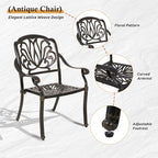Cast Aluminum Outdoor Patio Dining Set, All Weather Outdoor Furniture Dining Set - Image 5