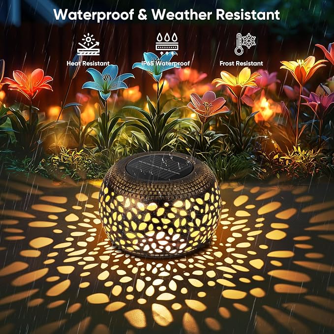 Solar Lantern Outdoor Patio Decor: Solar Lanterns Outdoor Waterproof Hollow Out - Image 7