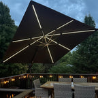 PURPLE LEAF 10 Feet Patio Umbrella Outdoor Cantilever Solar Powered LED Swivel by PURPLELEAF