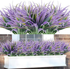 16Pcs Artificial Grass Fake Plants 17.3in Outdoor Plants UV Resistant Faux by Phliofd