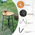 VCUTEKA Patio Side Table Outdoor Accent Table Bistro Coffee Tables Plant End - Image 5