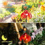 VCUTEKA Solar Garden Lights Metal Flower Decor Colorful Fairy Flowers Solar - Image 9