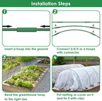 9 Sets Greenhouse Hoops for Raised Beds, Plant Support Hoop House Kit Frame for - Image 4