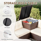 VINGLI 4 Pieces Outdoor Sectional Wicker Patio Furniture Set, Patio Sectional - Image 5