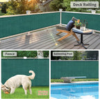 LOVE STORY 3'x10' Dark Green Balcony Screen Privacy Fence Cover UV Protection - Image 6