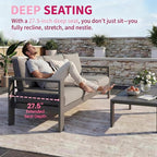 Kiss the Water Outdoor Couch Aluminum Patio Furniture Sofa, 3 Seat All-Weather - Image 5