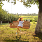 VINGLI Upgraded Patio Wooden Porch Swing - Image 8