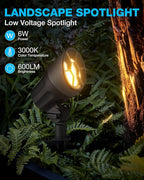 SUNVIE 6W Low Voltage Landscape Lights LED Low Voltage Lighting Warm White - Image 2