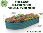 Plant & Plot Galvanized Raised Garden Beds Outdoor // 6×3×1 ft Planter Raised - Image 5