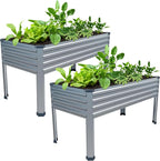 2PCS 48×24×30in Galvanized Raised Garden Bed, Metal Elevated Planter Box by Easllre