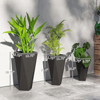 Outsunny Set of 3 Tall Planters, MgO Indoor Outdoor Planters - Image 3