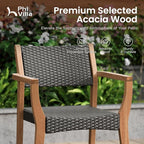 PHI VILLA 9 Pieces Acacia Wood Outdoor Dining Set - Image 5