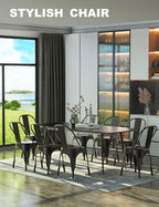 Nazhura Metal Dining Chair Farmhouse Tolix Style - Image 2