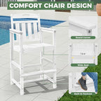 Outdoor Patio Bar Height Table and Tall Adirondack Chairs Set of 2, All-Weather - Image 4