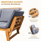 Greesum Patio Convertible Couch Sofa Bed - Image 6