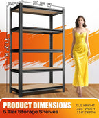 AOAORRG Set of 4 Garage Shelving Heavy Duty Storage Shelves, Metal Adjustable - Image 3