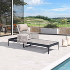 PURPLE LEAF 1 Piece Outdoor Chaise Lounge Rattan Wicker Lounger - Image 9