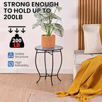 Round Side Table, Indoor Outdoor Small Side Table, Weather Resistant Black - Image 6