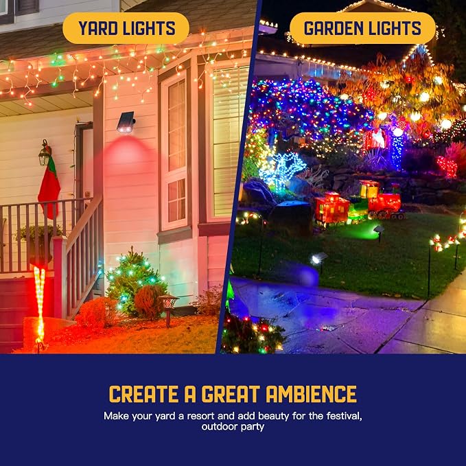 Kyosho Solar Color Spot Lights Outdoor, 9 Lighting Modes Halloween Christmas - Image 7