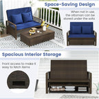 Moccha Outdoor Daybed, Rattan Loveseat Sofa - Image 8