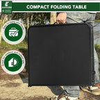 4ft Folding Table with Adjustable Height, Solid Metal Iron Top Portable Camping - Image 7