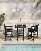 SERWALL Tall Adirondack Chairs Set of 2, Weather Resistance Outdoor Bar Stools - Image 2