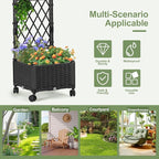 Planter Box with Trellis, 4ft Tall Self-Watering Plastic Raised Garden Beds and - Image 4