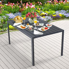 AECOJOY 60" Outdoor Dining Table, Aluminum Patio Table - Image 2