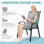 Outdoor Stackable Chairs Set of 8, Stacking Patio Chairs - Image 3