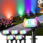 WdtPro Solar Color Changing Spot Lights, 8 Lighting Modes Solar Lights Outdoor by WdtPro