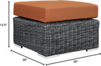 Modway Summon Wicker Rattan Outdoor Patio Sunbrella Square Ottoman in Canvas - Image 3